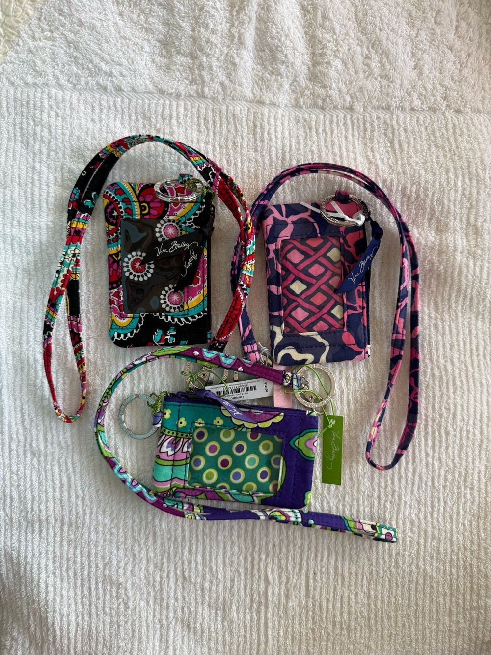 Vera Bradley Zip ID and Lanyard ( 3 sets ).